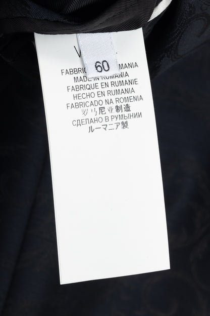 Versace Collection Navy Baroque Jacquard Wool Blazer