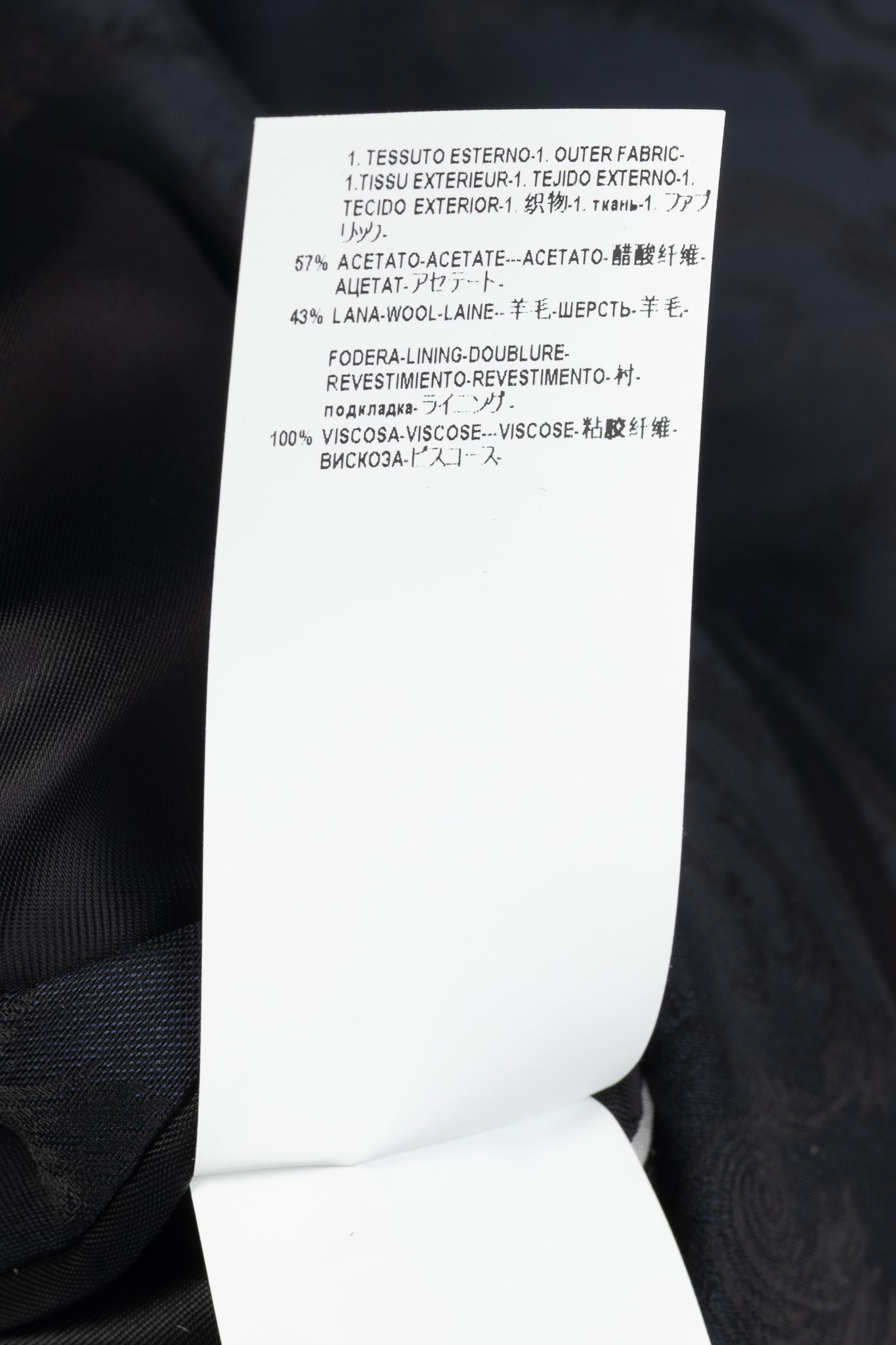 Versace Collection Navy Baroque Jacquard Wool Blazer