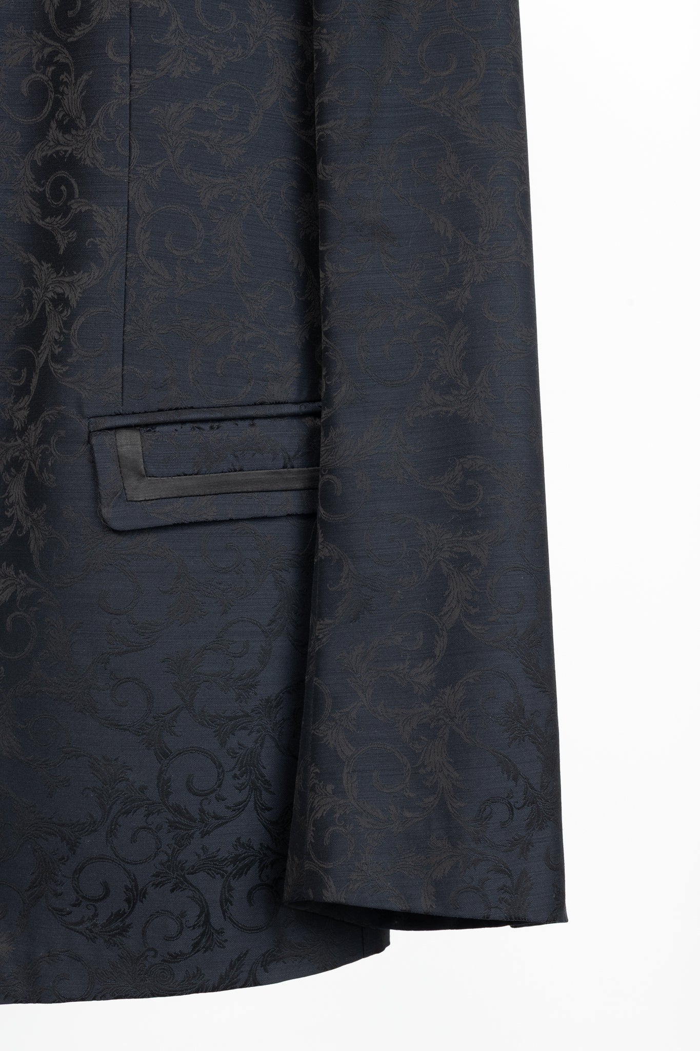 Versace Collection Navy Baroque Jacquard Wool Blazer