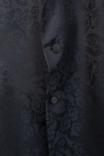Versace Collection Navy Baroque Jacquard Wool Blazer
