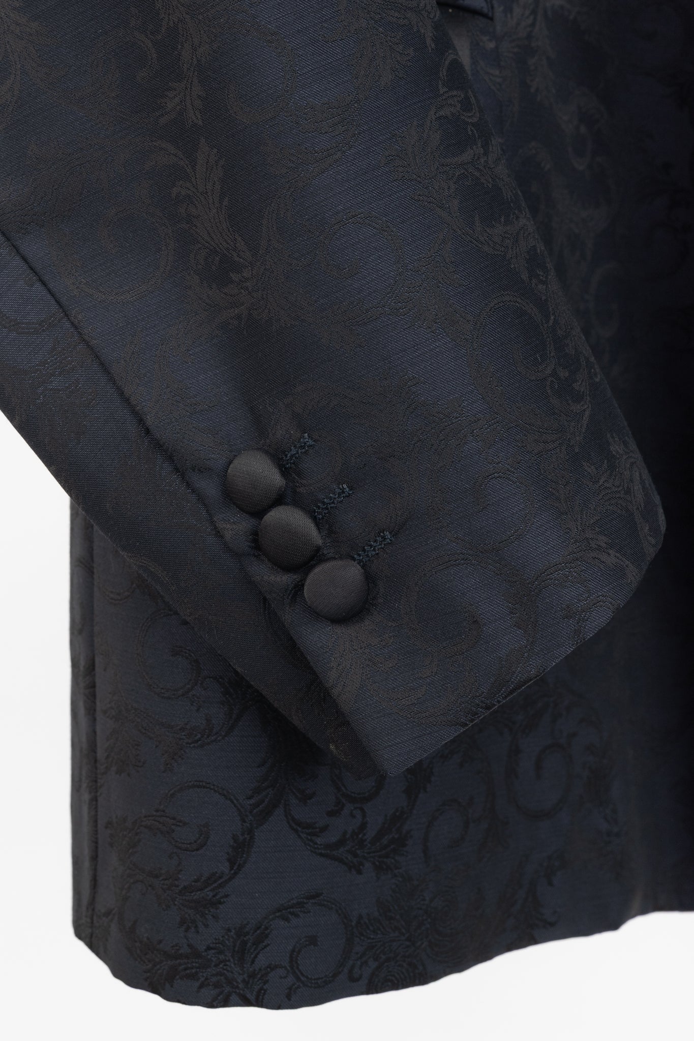 Versace Collection Navy Baroque Jacquard Wool Blazer