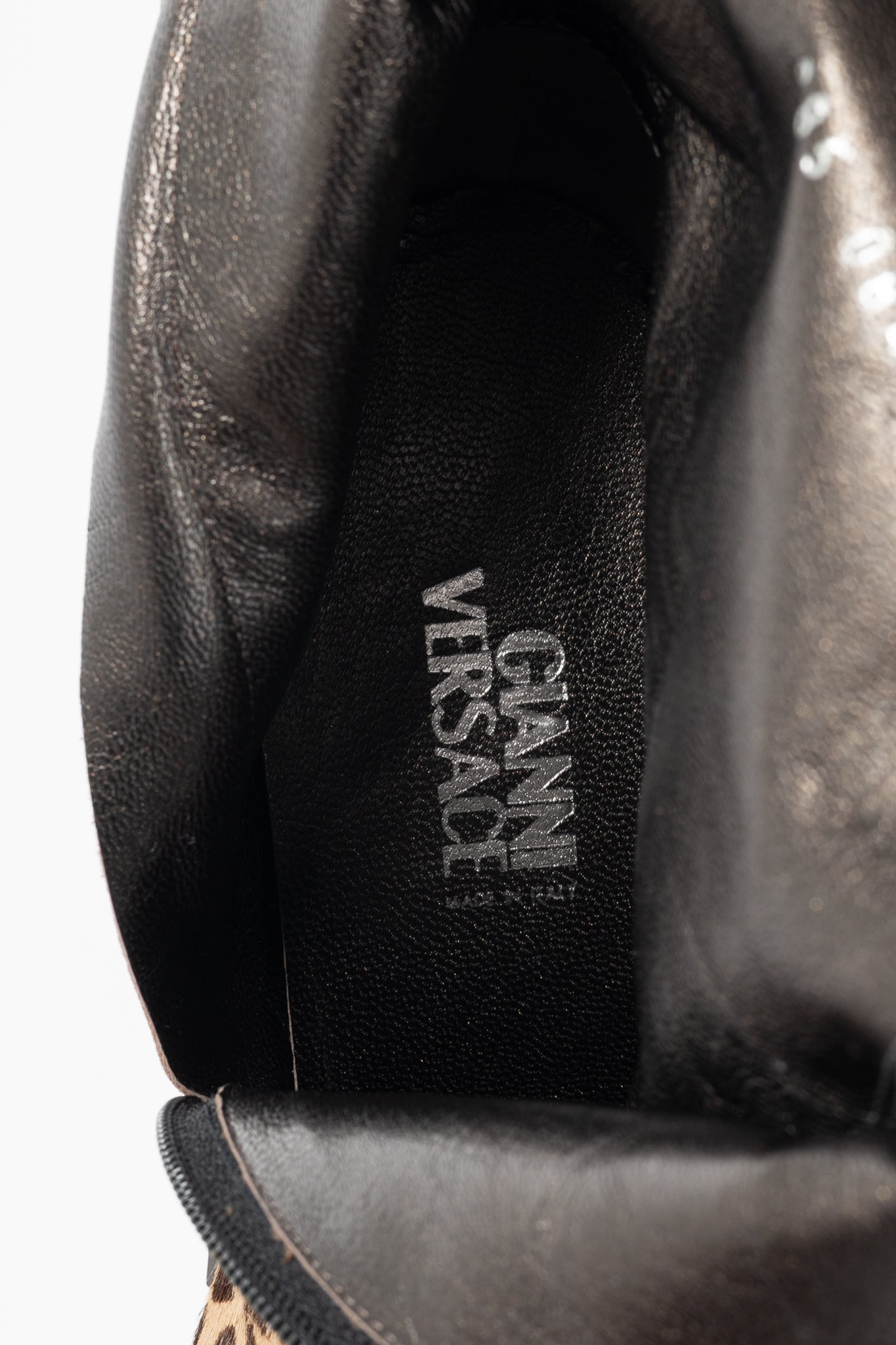 Gianni Versace Camel & Brown Cheetah Calf-Hair Booties