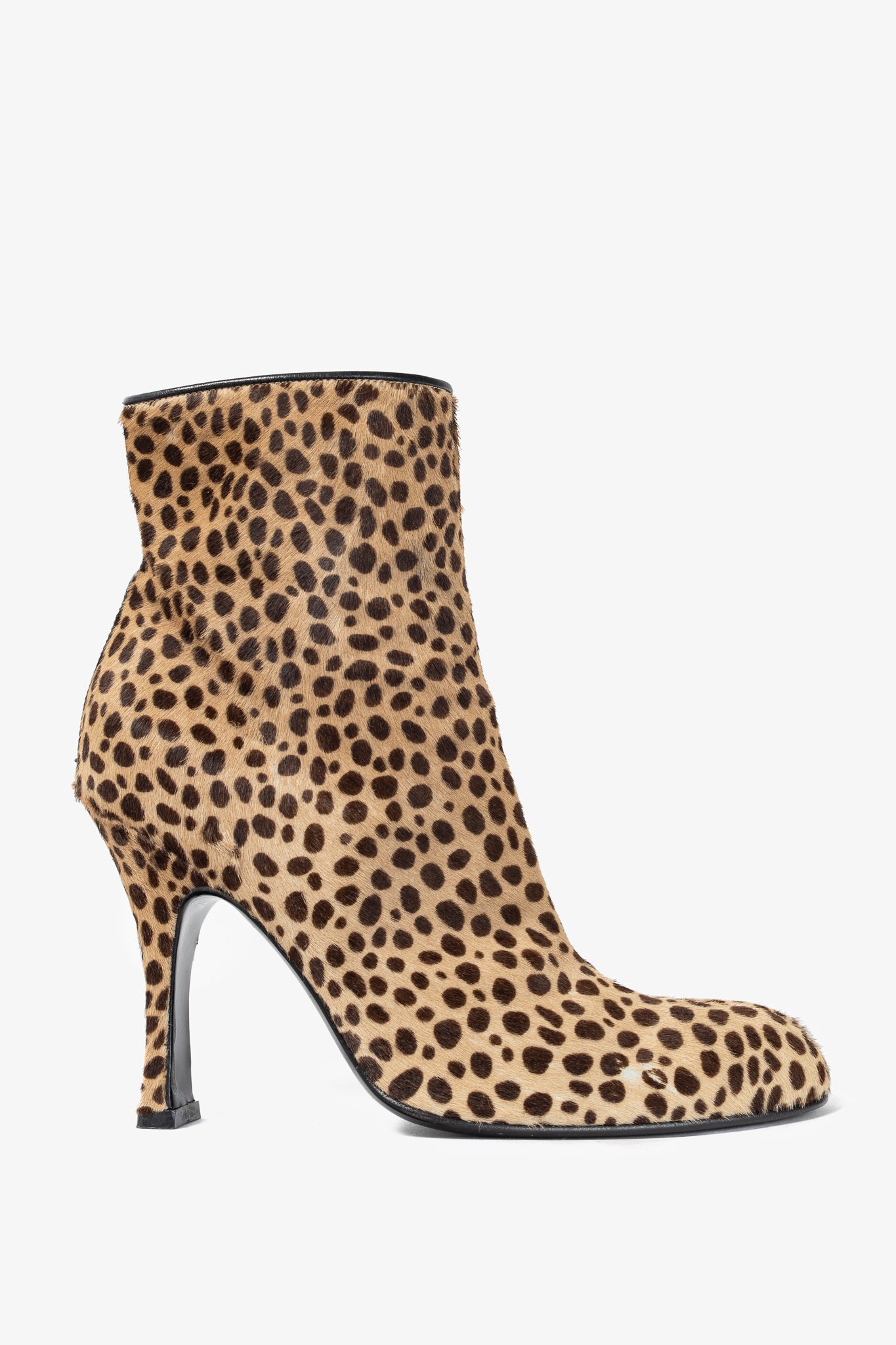 Gianni Versace Camel & Brown Cheetah Calf-Hair Booties