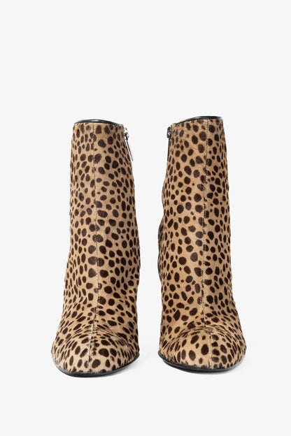 Gianni Versace Camel & Brown Cheetah Calf-Hair Booties