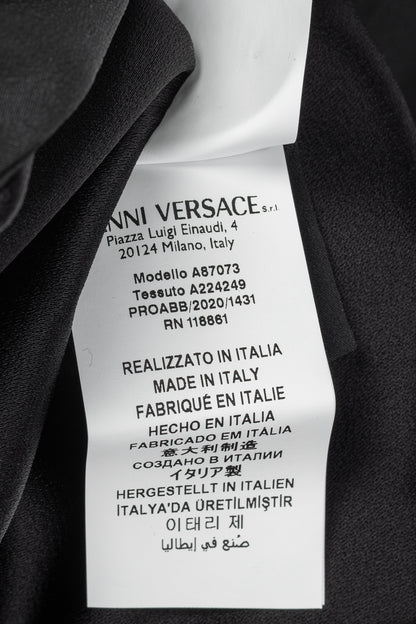 Versace PF20 Black Envers Satin Safety-Pin Short Dress