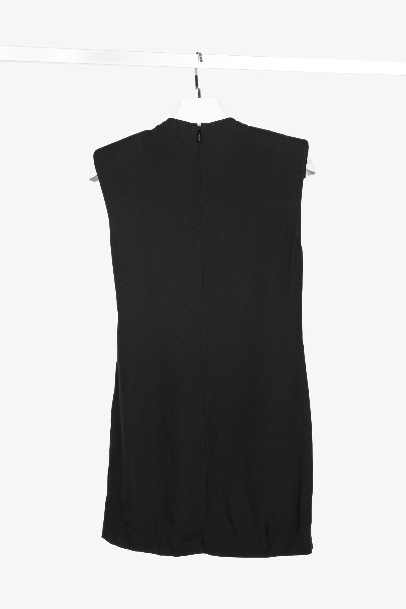 Versace PF20 Black Envers Satin Safety-Pin Short Dress