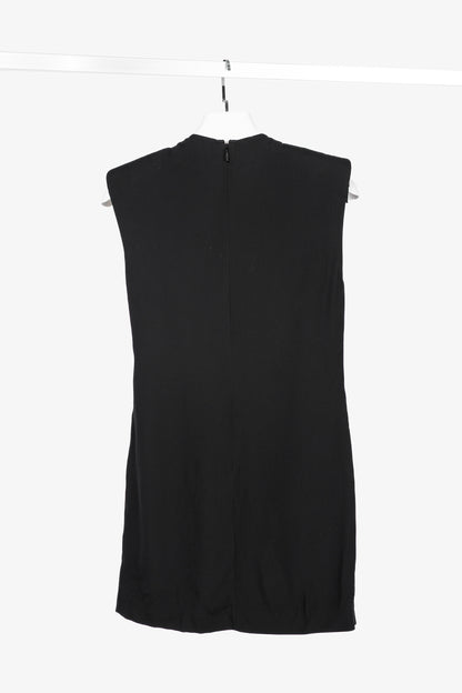 Versace PF20 Black Envers Satin Safety-Pin Short Dress