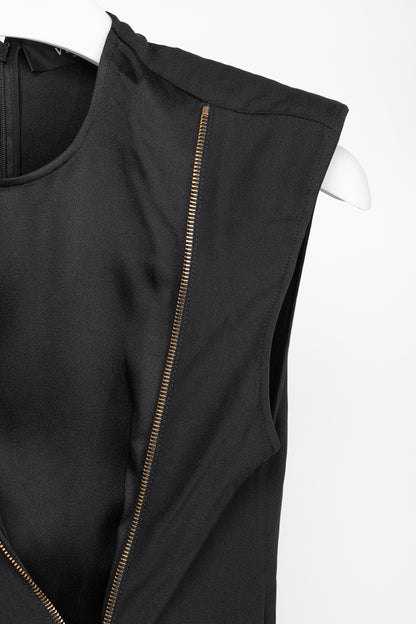 Versace PF20 Black Envers Satin Safety-Pin Short Dress