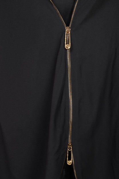 Versace PF20 Black Envers Satin Safety-Pin Short Dress