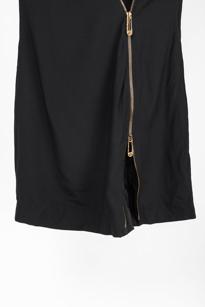 Versace PF20 Black Envers Satin Safety-Pin Short Dress