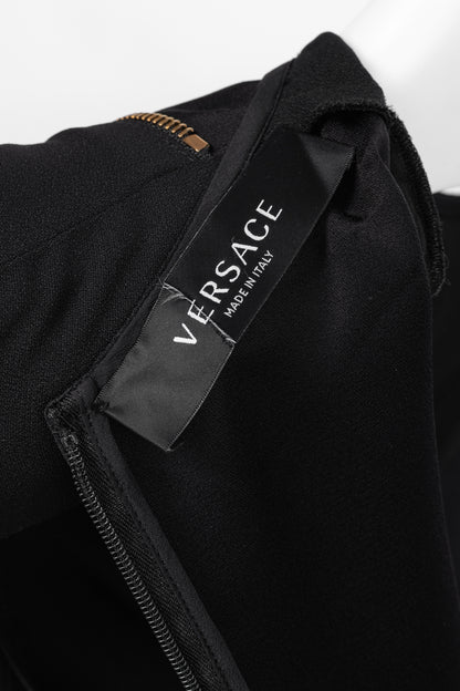 Versace PF20 Black Envers Satin Safety-Pin Short Dress
