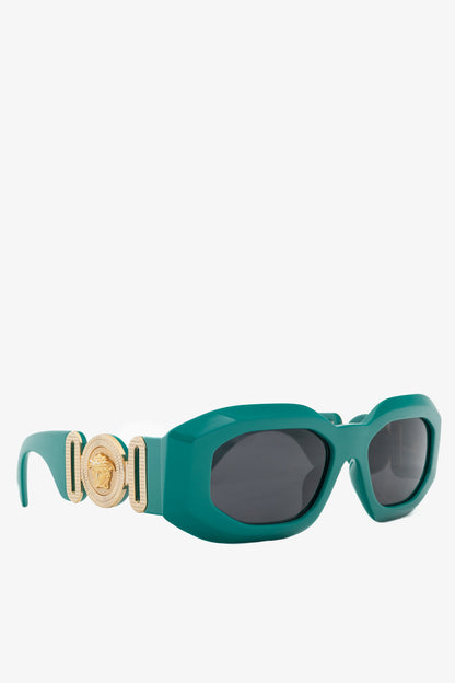 Versace VE4425U Green Medusa-Logo Rectangular Sunglasses