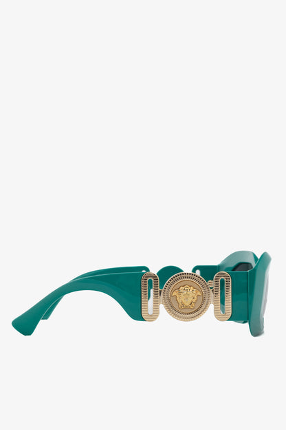 Versace VE4425U Green Medusa-Logo Rectangular Sunglasses