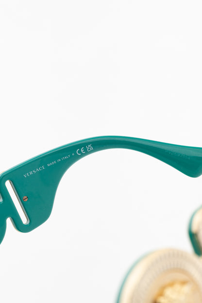 Versace VE4425U Green Medusa-Logo Rectangular Sunglasses