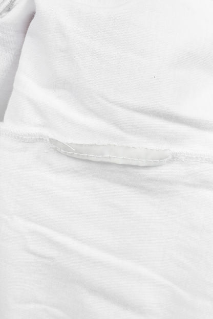 Versace Jeans White Cotton Panther & Geometric-Graphic T-Shirt