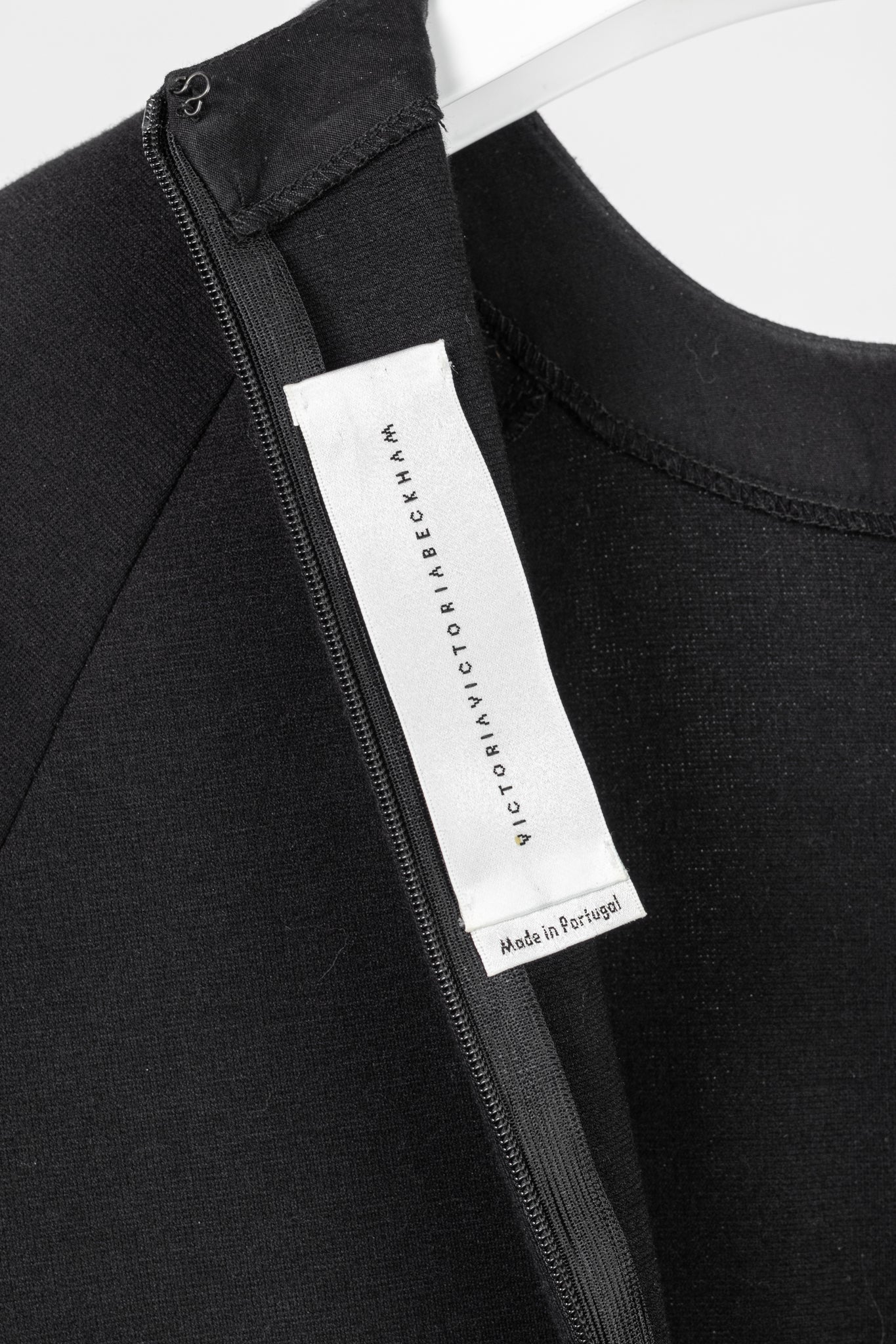 Victoria Victoria Beckham Black Jersey Ruffle-Trim Mini Dress