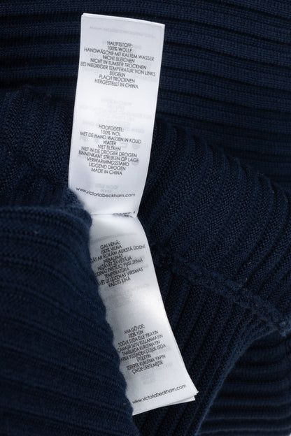 Victoria Victoria Beckham Navy Funnel Neck Ottoman Sweater