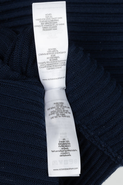 Victoria Victoria Beckham Navy Funnel Neck Ottoman Sweater