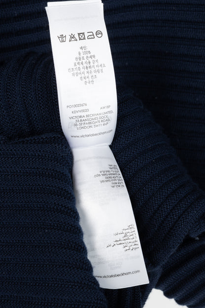Victoria Victoria Beckham Navy Funnel Neck Ottoman Sweater