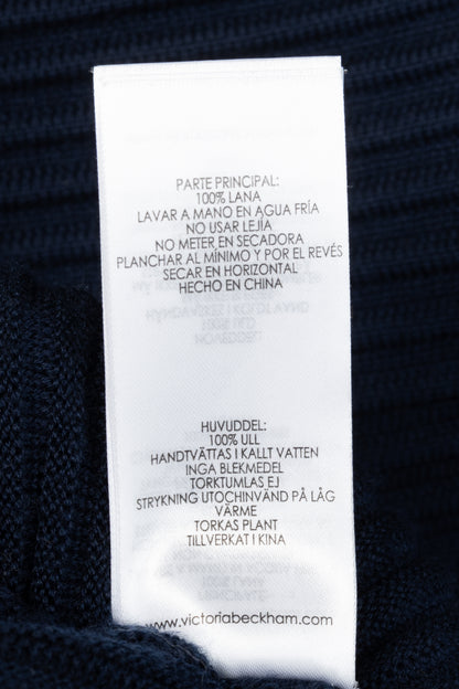 Victoria Victoria Beckham Navy Funnel Neck Ottoman Sweater