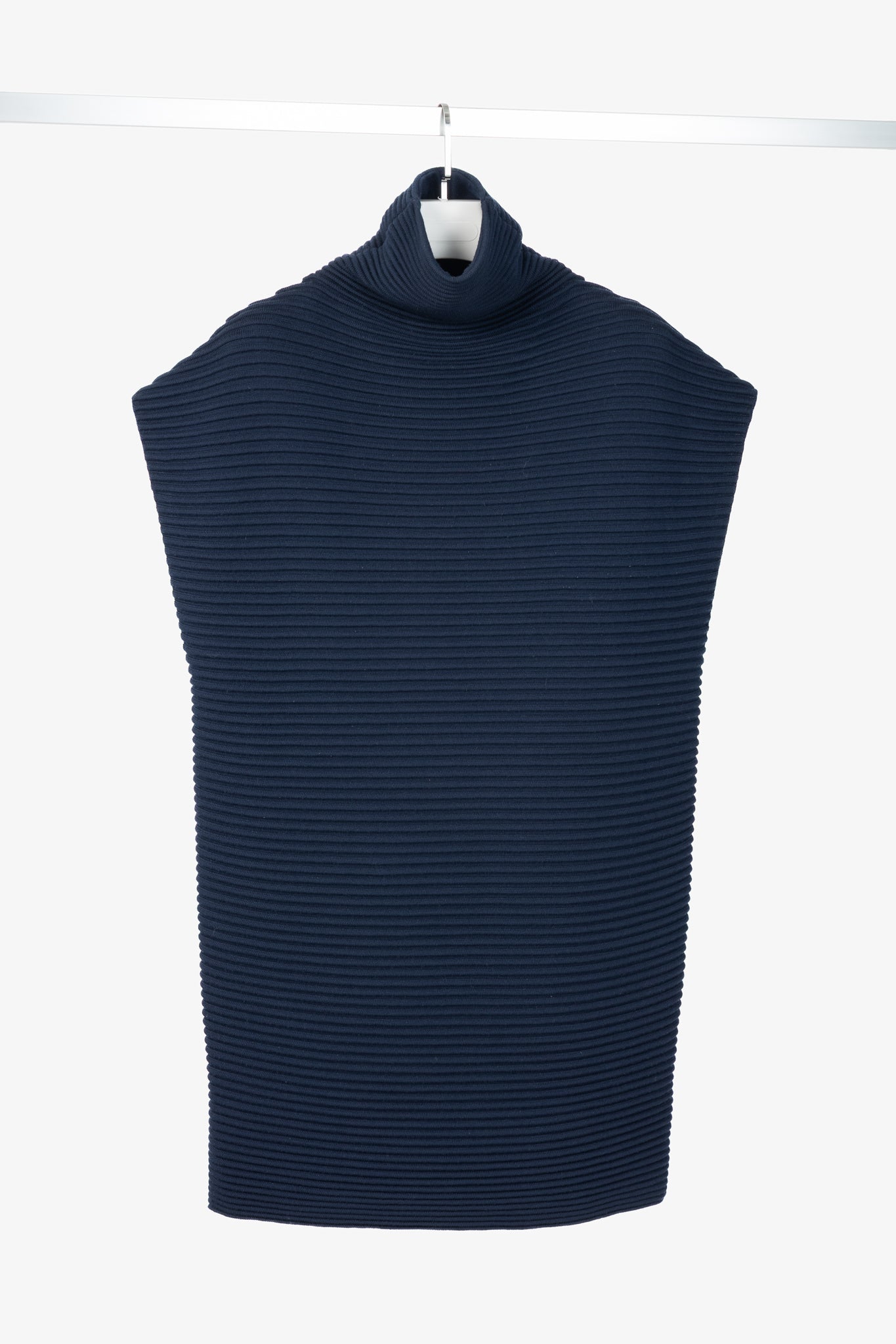 Victoria Victoria Beckham Navy Funnel Neck Ottoman Sweater