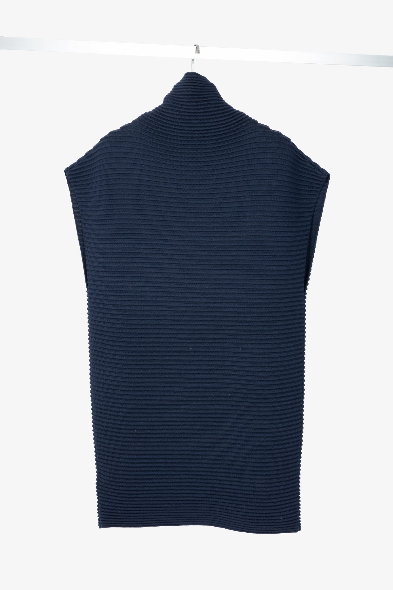 Victoria Victoria Beckham Navy Funnel Neck Ottoman Sweater