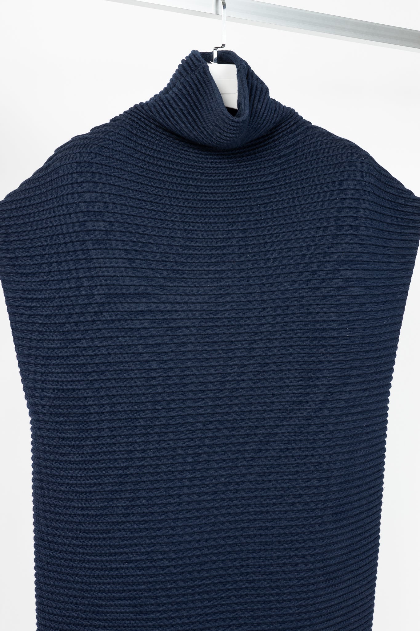 Victoria Victoria Beckham Navy Funnel Neck Ottoman Sweater