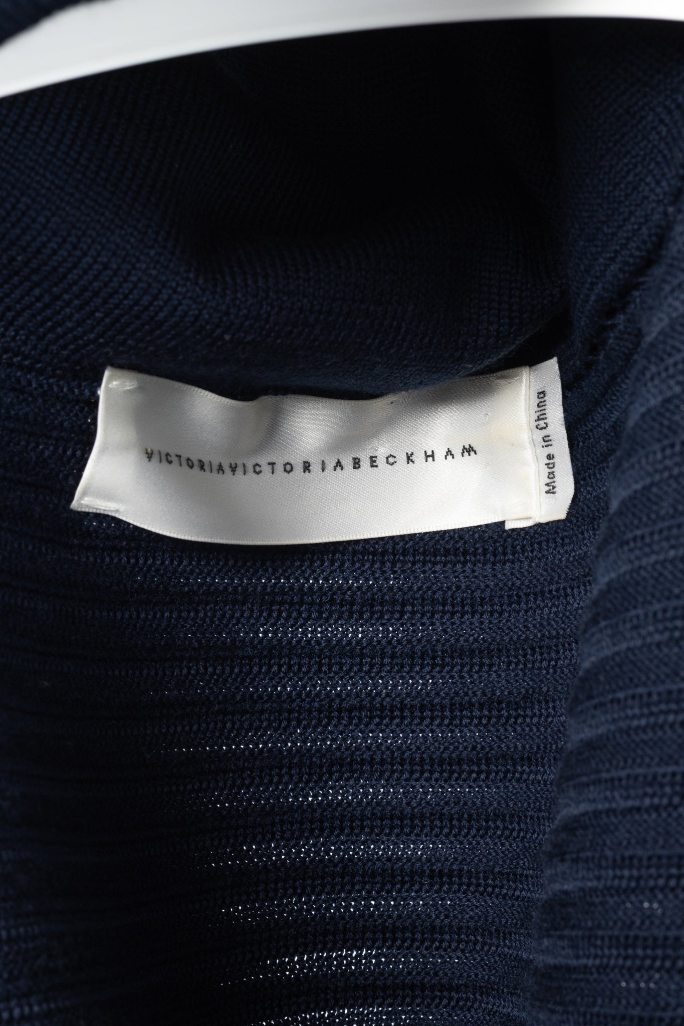 Victoria Victoria Beckham Navy Funnel Neck Ottoman Sweater
