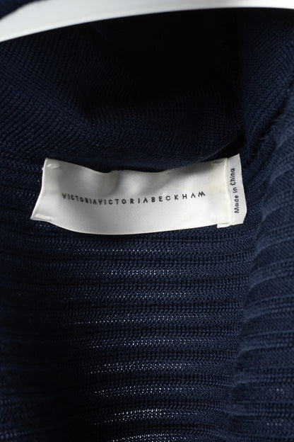 Victoria Victoria Beckham Navy Funnel Neck Ottoman Sweater