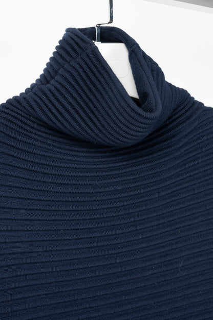 Victoria Victoria Beckham Navy Funnel Neck Ottoman Sweater