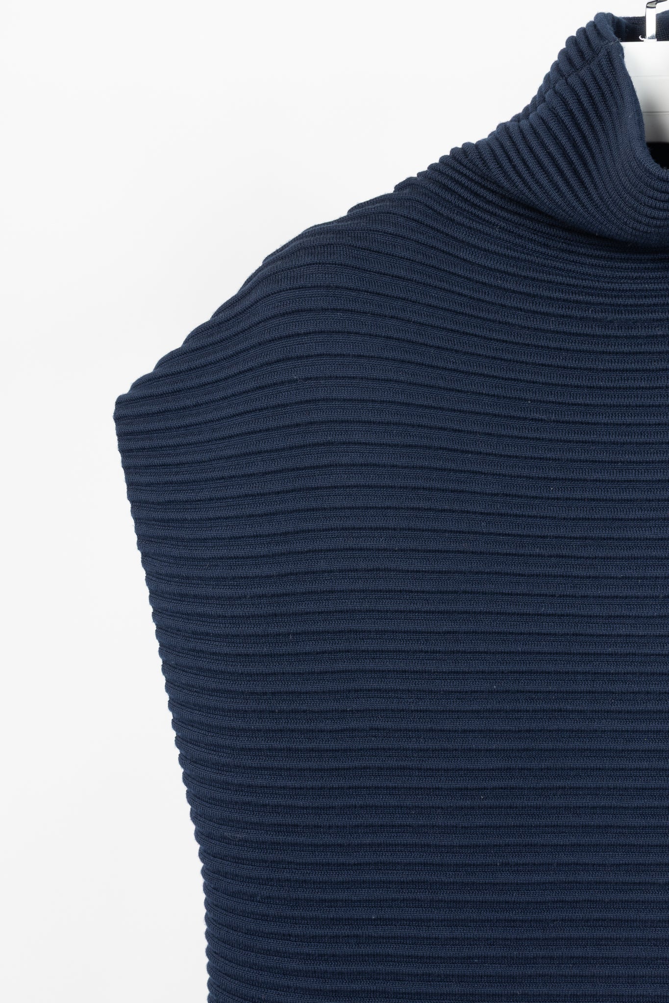 Victoria Victoria Beckham Navy Funnel Neck Ottoman Sweater