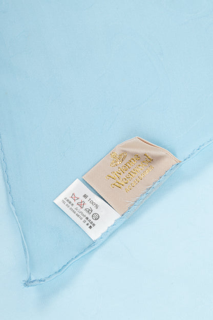 Vivienne Westwood Blue Silk Jupiter-Jacquard Square Scarf