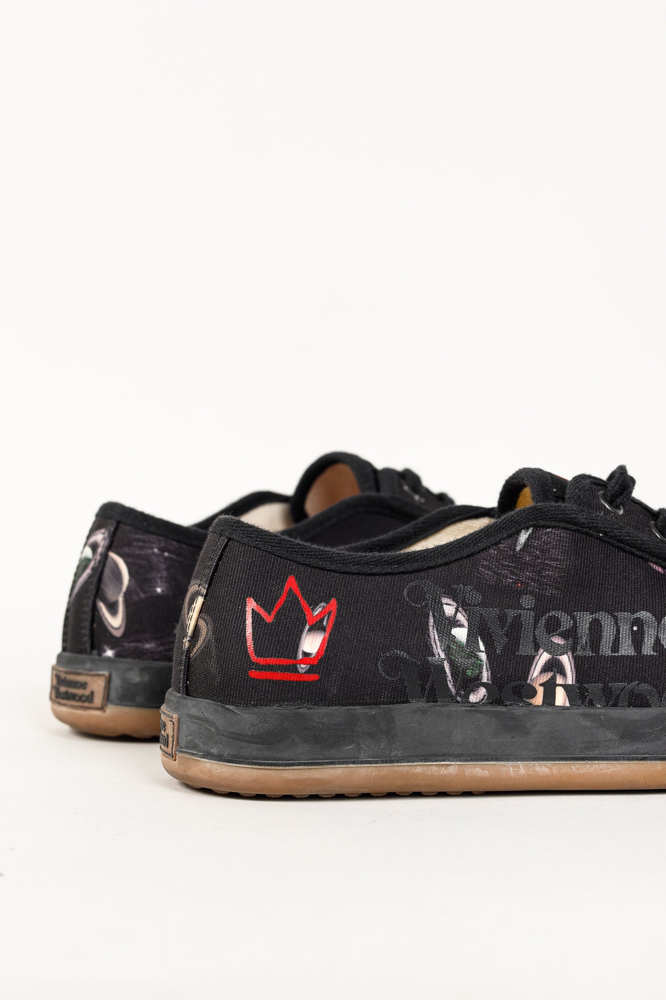 Vivienne Westwood Black Canvas Jupiter Animal Toe Trainers