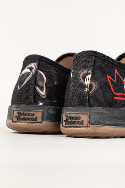 Vivienne Westwood Black Canvas Jupiter Animal Toe Trainers