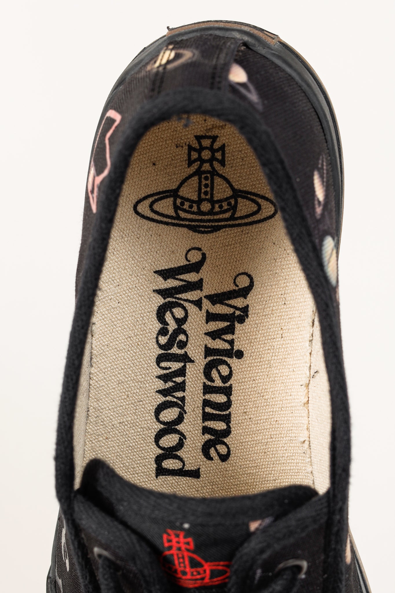 Vivienne Westwood Black Canvas Jupiter Animal Toe Trainers