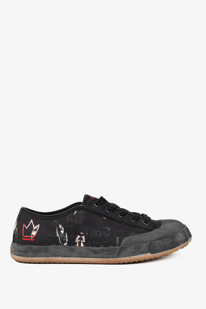 Vivienne Westwood Black Canvas Jupiter Animal Toe Trainers