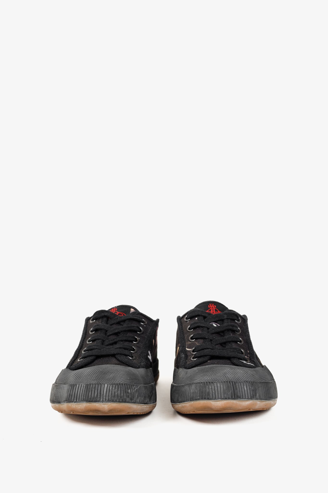 Vivienne Westwood Black Canvas Jupiter Animal Toe Trainers
