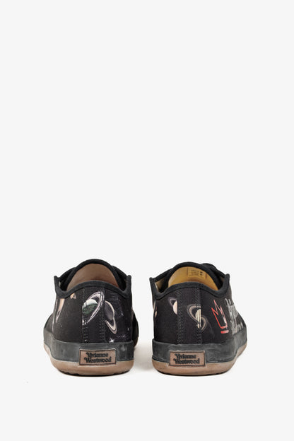 Vivienne Westwood Black Canvas Jupiter Animal Toe Trainers