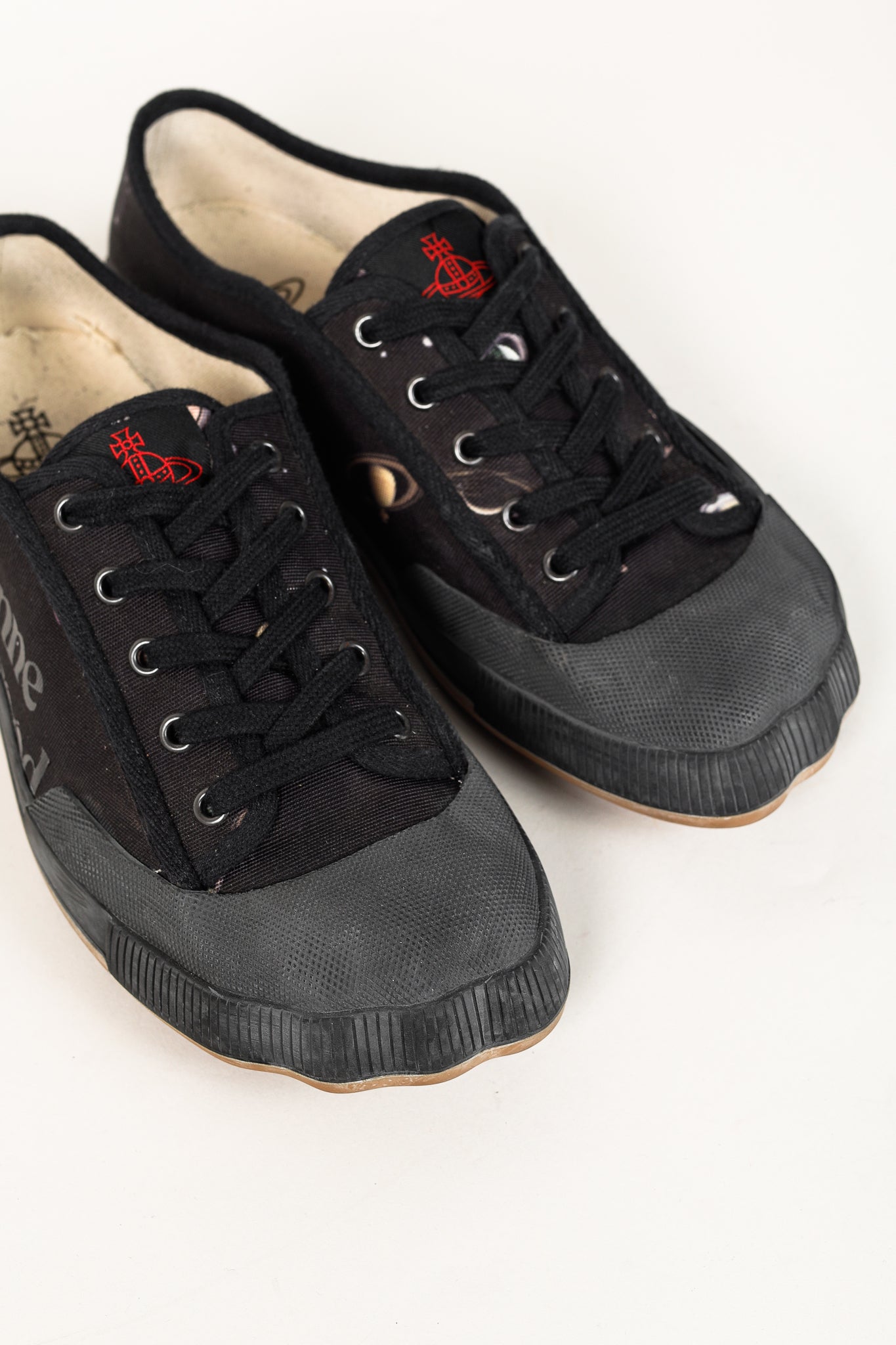 Vivienne Westwood Black Canvas Jupiter Animal Toe Trainers