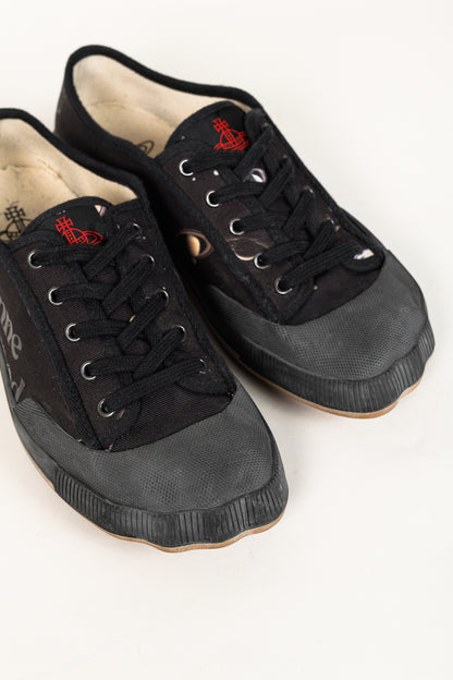 Vivienne Westwood Black Canvas Jupiter Animal Toe Trainers