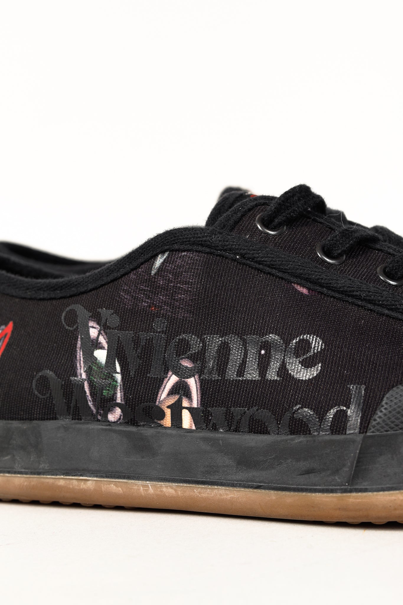 Vivienne Westwood Black Canvas Jupiter Animal Toe Trainers