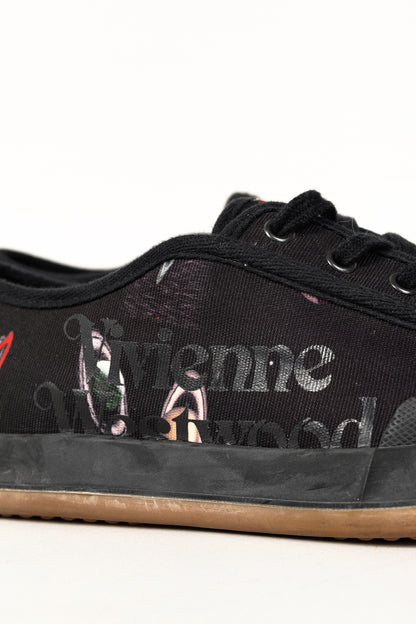 Vivienne Westwood Black Canvas Jupiter Animal Toe Trainers