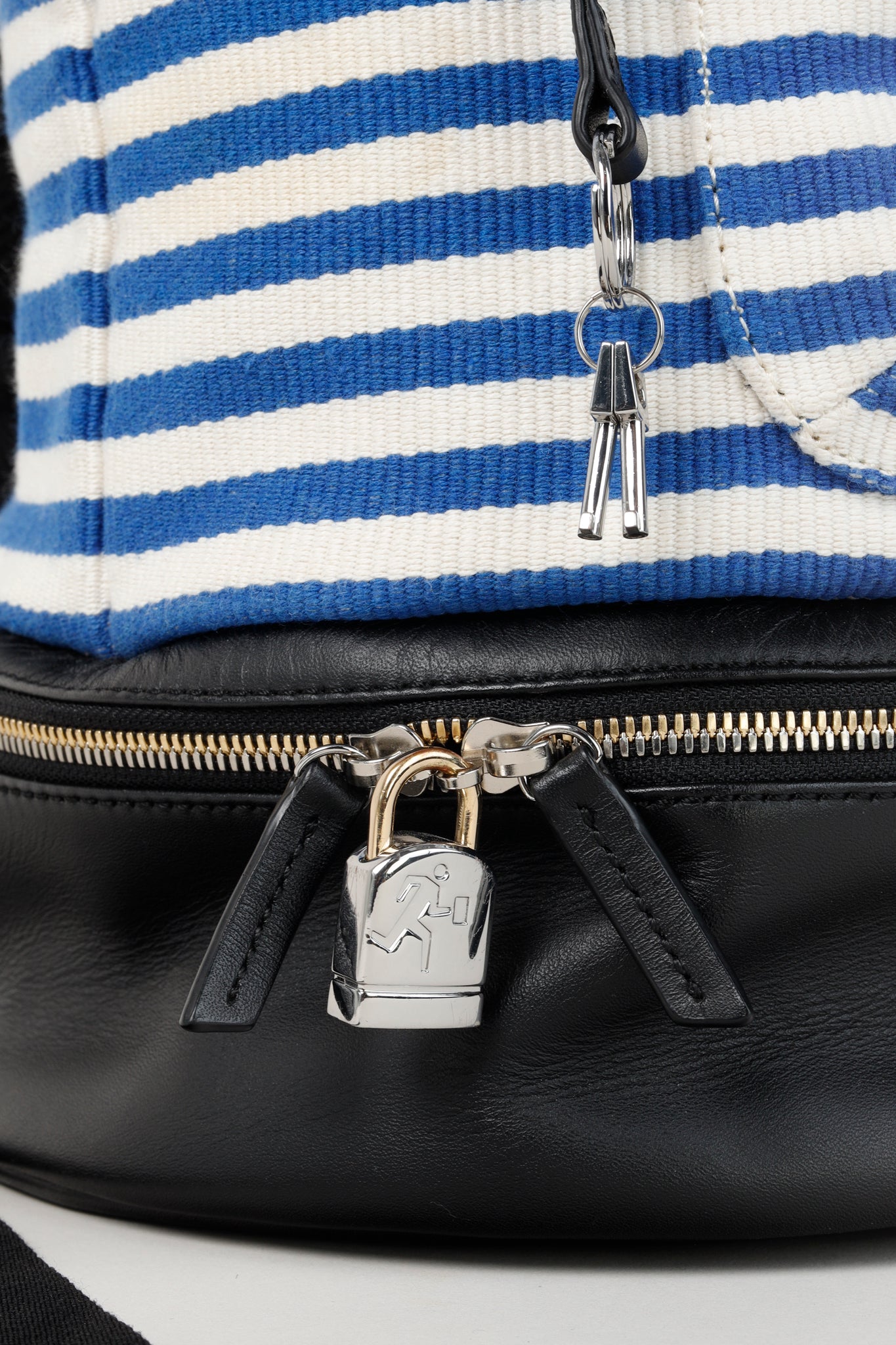 Want Les Essentiels Blue and White Striped Backpack