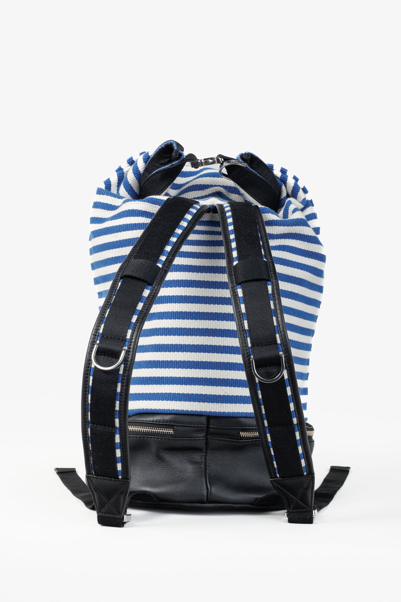 Want Les Essentiels Blue and White Striped Backpack