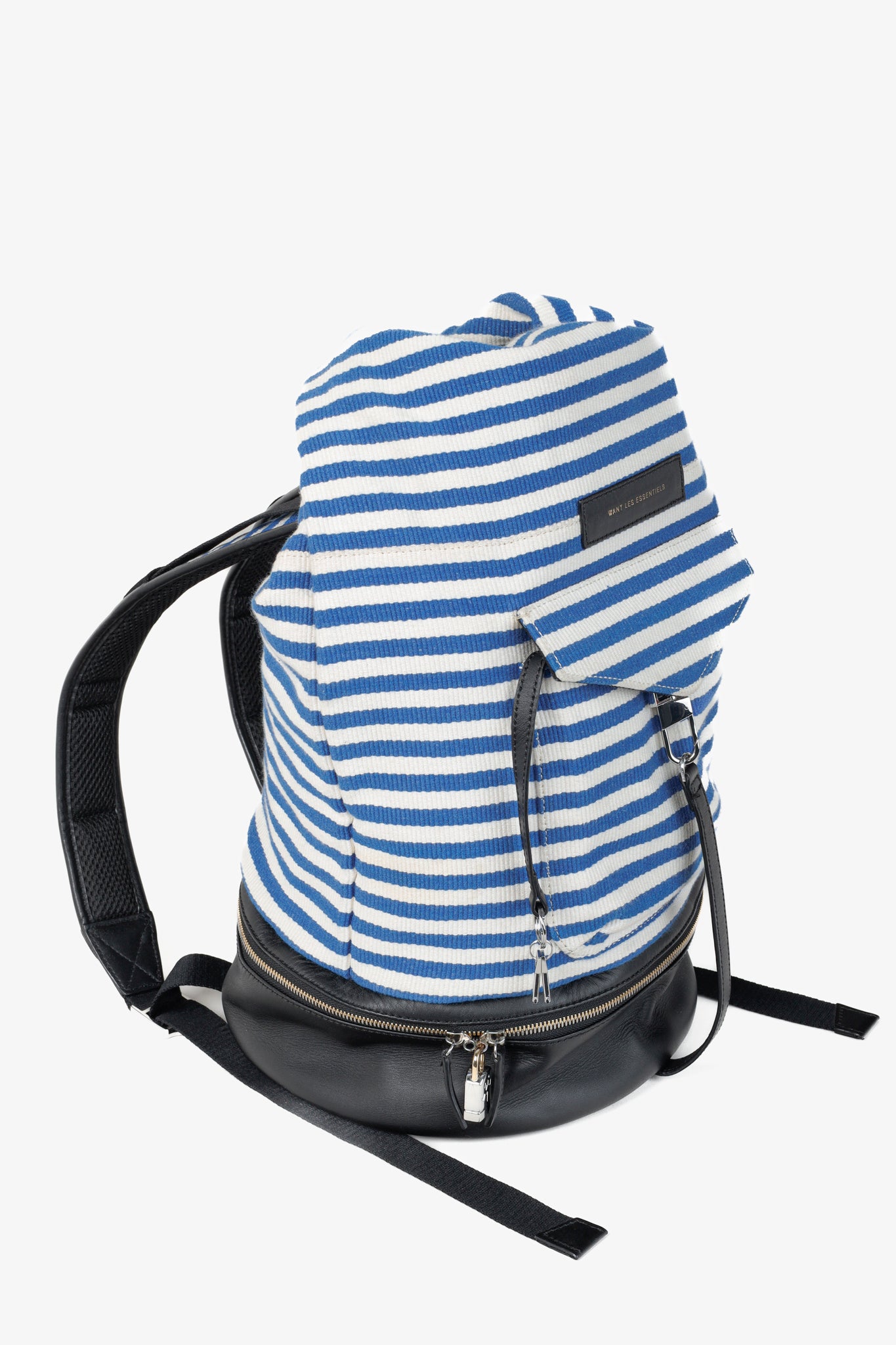 Want Les Essentiels Blue and White Striped Backpack