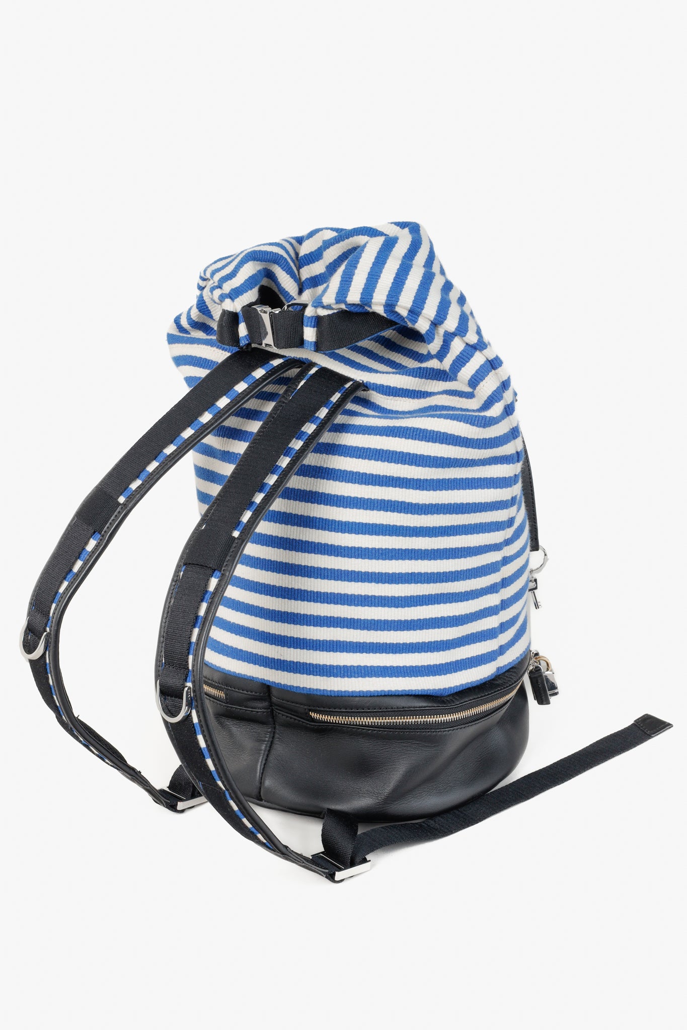 Want Les Essentiels Blue and White Striped Backpack