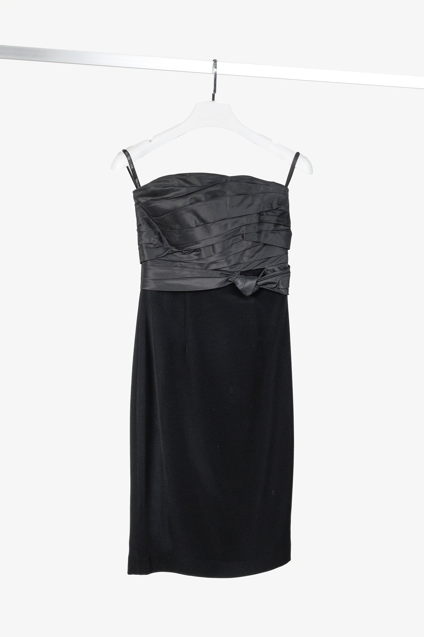 Wayne Clark Black Taffeta and Crepe Strapless Dress