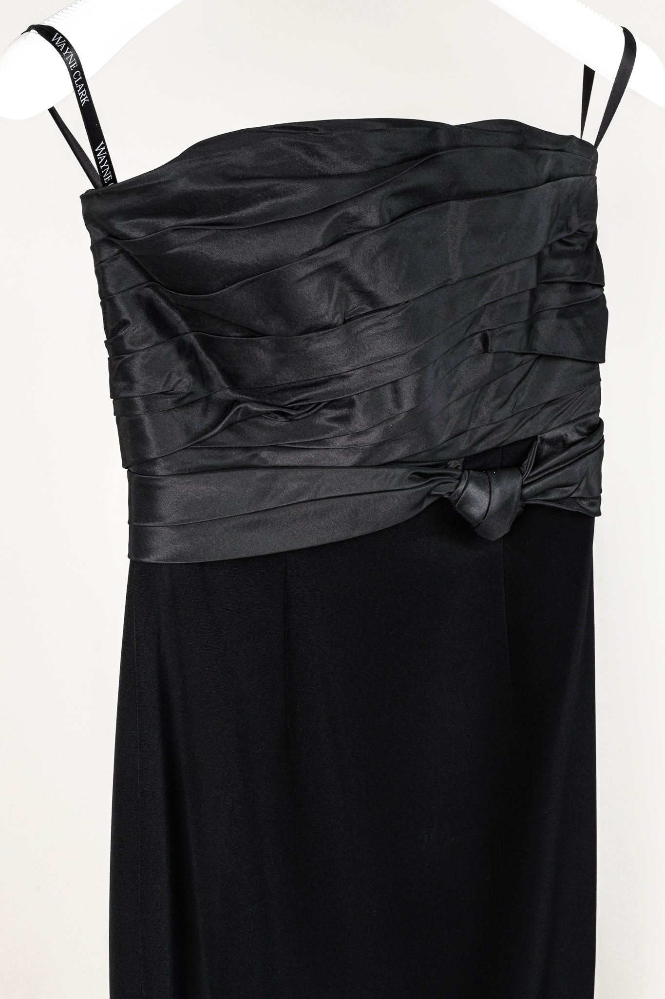 Wayne Clark Black Taffeta and Crepe Strapless Dress