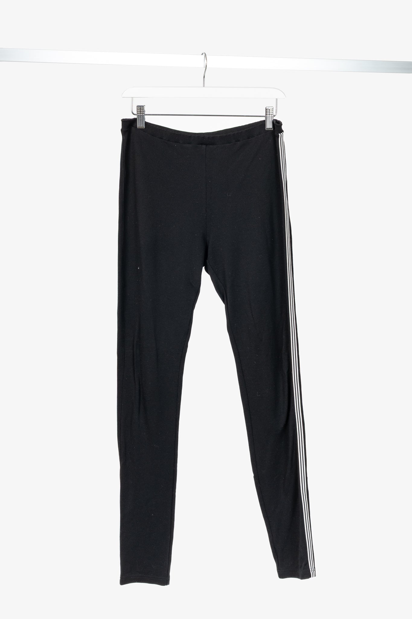 Y-3 Black Jersey Side-Stripe Leggings