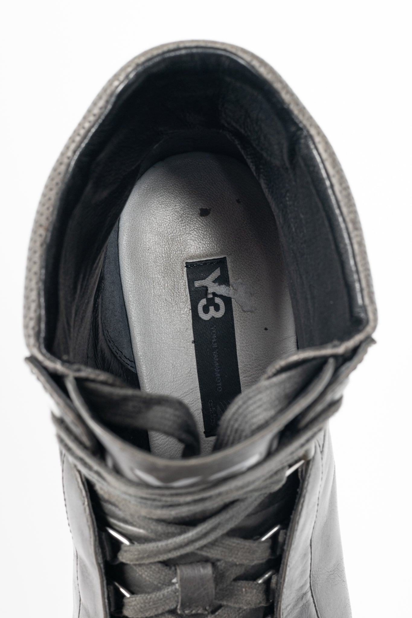 Y-3 Hemla "Vintage Black" Leather High-Top Lace-Up Sneakers